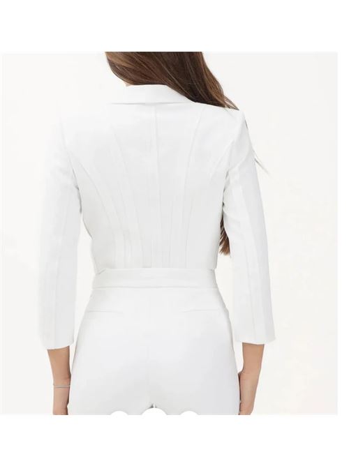 Jacket in double stretch crêpe with raw cut motifs ELISABETTA FRANCHI | GI22261E2.360